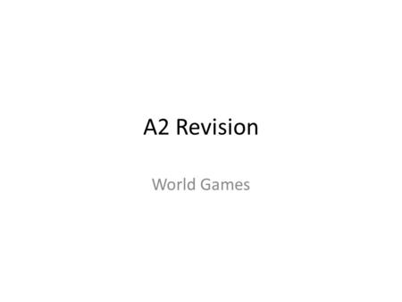 A2 Revision World Games.