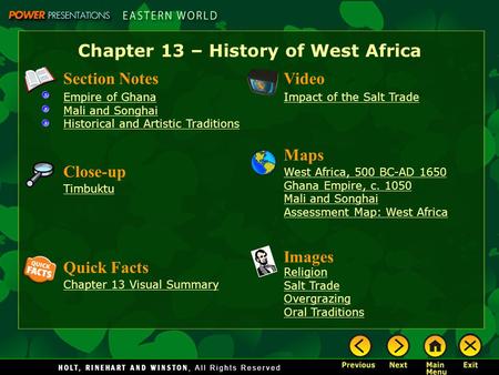 Chapter 13 – History of West Africa
