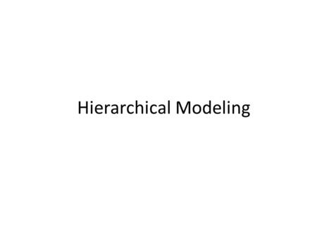 Hierarchical Modeling. Instance Transformation Start with a prototype object (a symbol) Each appearance of the object in the model is an instance – Must.