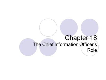 Chapter 18 The Chief Information Officer’s Role. Introduction Drucker said, “Effectiveness, in other words, is a habit; that is, a complex of practices.