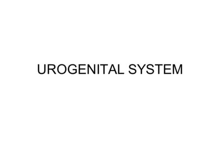 UROGENITAL SYSTEM. The kidney starts out as the pronephros, a structure similar to that found in primitive vertebrates, followed by the mesonephros, a.