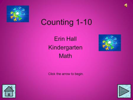 Counting 1-10 Erin Hall Kindergarten Math Click the arrow to begin.