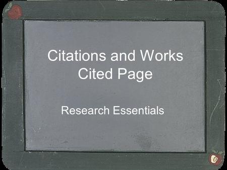 Citations and Works Cited Page Research Essentials.