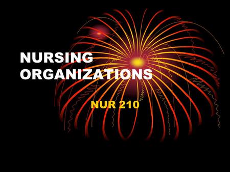 NURSING ORGANIZATIONS NUR 210. American Nurses Association National, state and local AACN Accredits educational providers “AJN”