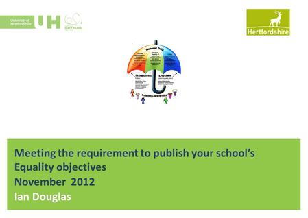 Meeting the requirement to publish your school’s Equality objectives November 2012 Ian Douglas.