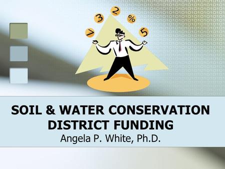 SOIL & WATER CONSERVATION DISTRICT FUNDING Angela P. White, Ph.D.