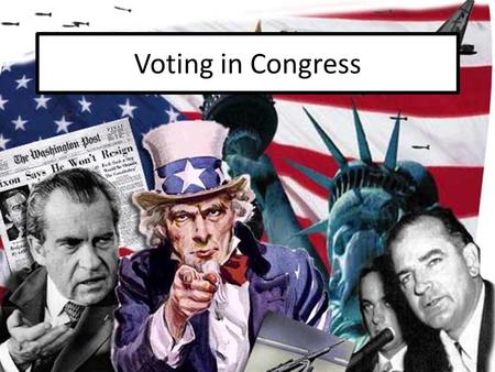 Voting in Congress. Learning Objectives To identify the factors that affect how members of congress vote To investigate to what extent each factor affects.