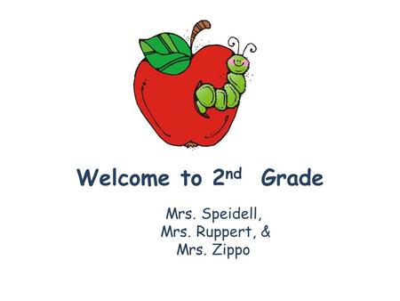 Welcome to 2 nd Grade Mrs. Speidell, Mrs. Ruppert, & Mrs. Zippo.