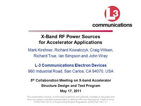 X-Band RF Power Sources for Accelerator Applications