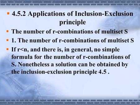 4.5.2 Applications of Inclusion-Exclusion principle