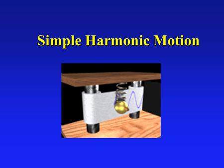 Simple Harmonic Motion. l Vibrations è Vocal cords when singing/speaking è String/rubber band l Simple Harmonic Motion è Restoring force proportional.