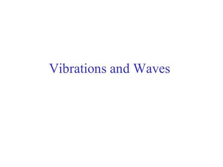 Vibrations and Waves.