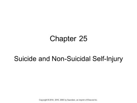 Suicide and Non-Suicidal Self-Injury
