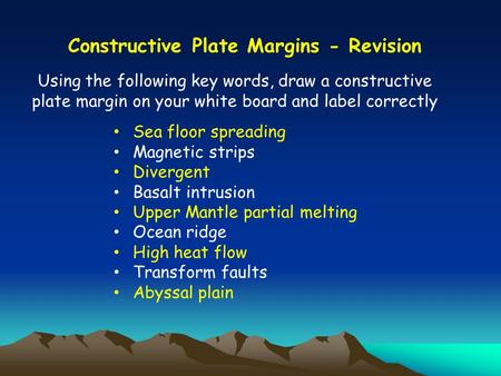 Constructive Plate Margins - Revision