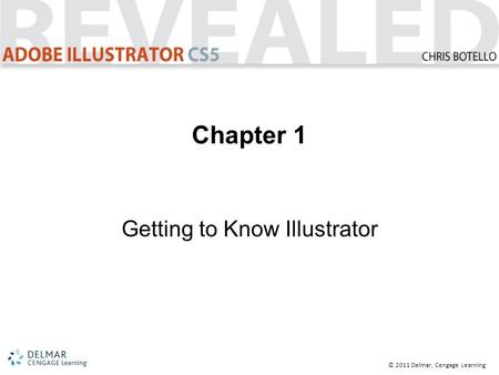 © 2011 Delmar, Cengage Learning Chapter 1 Getting to Know Illustrator.