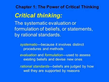 Chapter 1: The Power of Critical Thinking