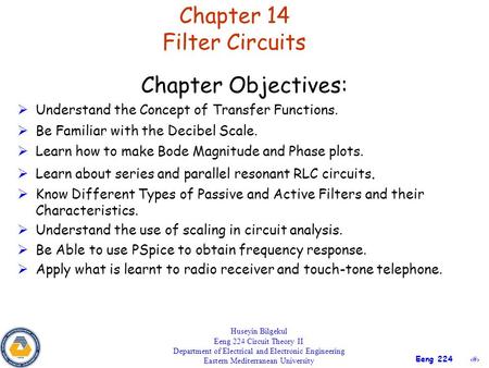 Chapter 14 Filter Circuits