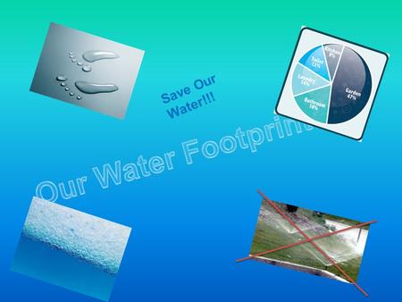 Save Our Water!!!. What is a water footprint? A water footprint is the amount of water people use. Including……. dishwashing bathing laundry pools drinking.
