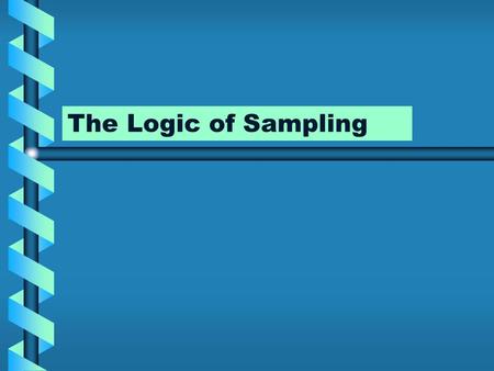 The Logic of Sampling. Methods of Sampling Nonprobability samplesNonprobability samples –Used often in Qualitative Research Probability or random samplesProbability.