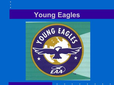 Young Eagles Presenters Steve Brady –FAA Flight Instructor –FAA Designated Pilot Examiner –Aviation Safety Counselor –FAA Production Crew –Flight Instructor.