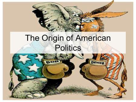 The Origin of American Politics. Answer these in your journal to begin today… Are political parties good for democracy? Why or why not?