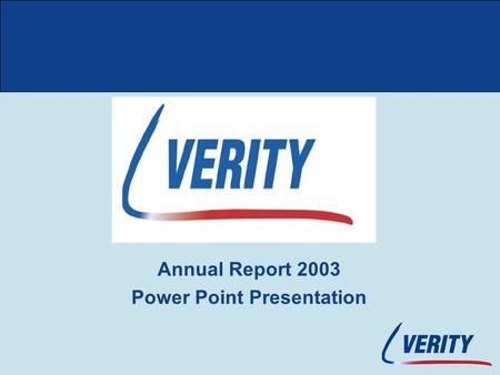 Annual Report 2003 Power Point Presentation. Mechanics of merging data.