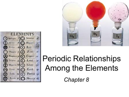 Periodic Relationships Among the Elements Chapter 8.