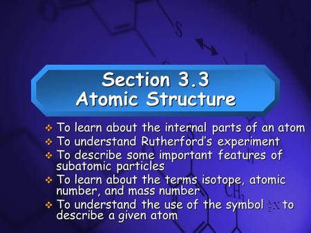Section 3.3 Atomic Structure