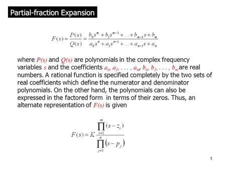 Partial-fraction Expansion