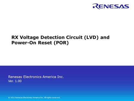 RX Voltage Detection Circuit (LVD) and Power-On Reset (POR)