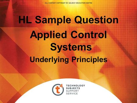 HL Sample Question Applied Control Systems Underlying Principles.
