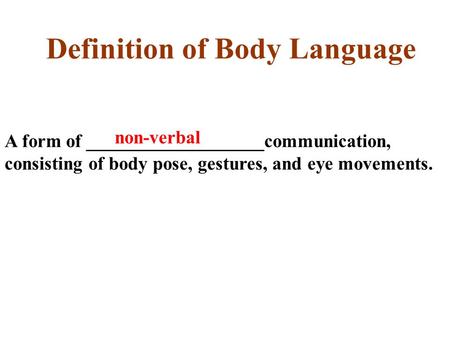 Definition of Body Language