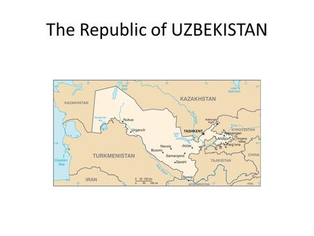 The Republic of UZBEKISTAN. Country Profile Nationality: Uzbek. Population (July 2009 est.): 27.73 million. Ethnic groups (1996 est.): Uzbek 80%, Russian.
