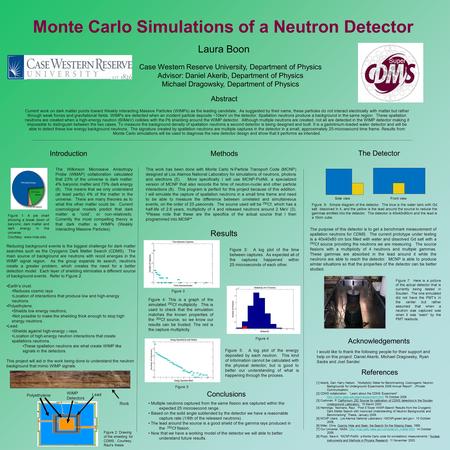 Monte Carlo Simulations of a Neutron Detector Laura Boon Case Western Reserve University, Department of Physics Advisor: Daniel Akerib, Department of Physics.