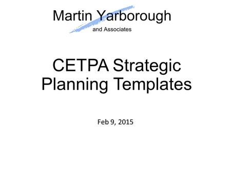 CETPA Strategic Planning Templates
