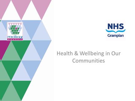 Health & Wellbeing in Our Communities. Welcome Elidh Myrvang Brown, Third Sector Development Officer, TSI Moray Robin Paterson, Integration Project Officer,