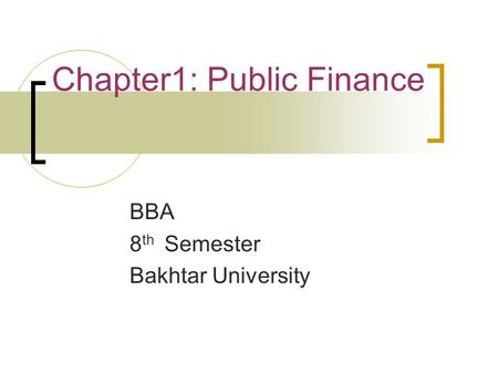 Chapter1: Public Finance