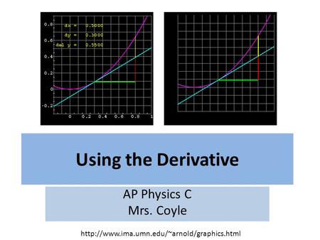Using the Derivative AP Physics C Mrs. Coyle