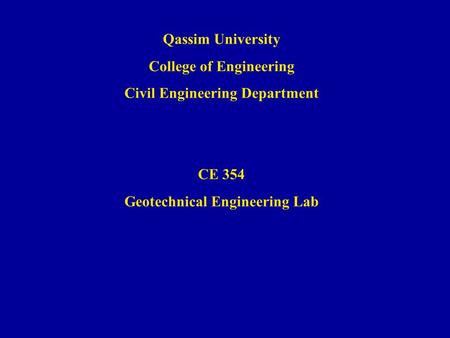 College of Engineering Civil Engineering Department