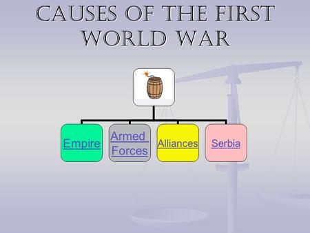 Causes of the First World War Empire Armed Forces AlliancesSerbia.