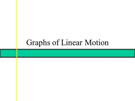 Graphs of Linear Motion. Graph of v vs. t vovo  t = 2  v = 4 Slope = acceleration.