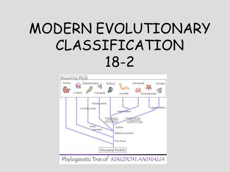 MODERN EVOLUTIONARY CLASSIFICATION 18-2. In a way, organisms determine who belongs to their species by choosing with whom they will __________! Taxonomic.