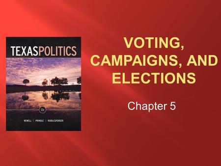 Chapter 5.  Explain why voting is important to a democratic society.  Discuss types of campaign resources, efforts to restrict the power of money in.