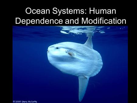 Ocean Systems: Human Dependence and Modification.