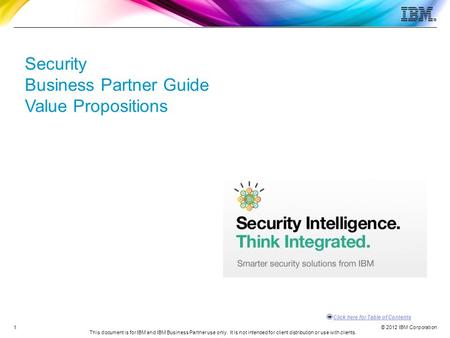 Security Business Partner Guide Value Propositions