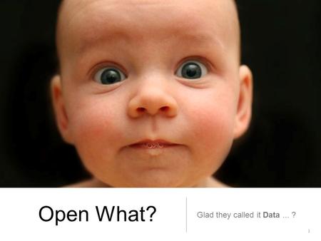 Open What? Glad they called it Data... ? 1. President - CEO V-ICT-OR President L.O.L.A. Eddy Van der 2.