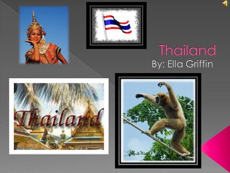  Welcome to Thailand! For the next couple slides we will learn some things about Thailand. I hope you like my slide show.