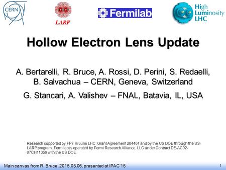 Hollow Electron Lens Update