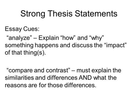 Strong Thesis Statements