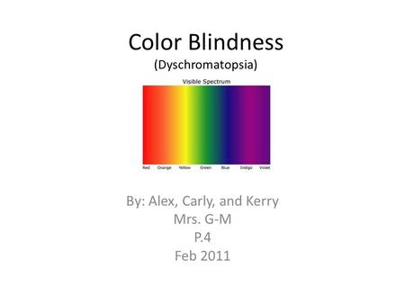 Color Blindness (Dyschromatopsia)